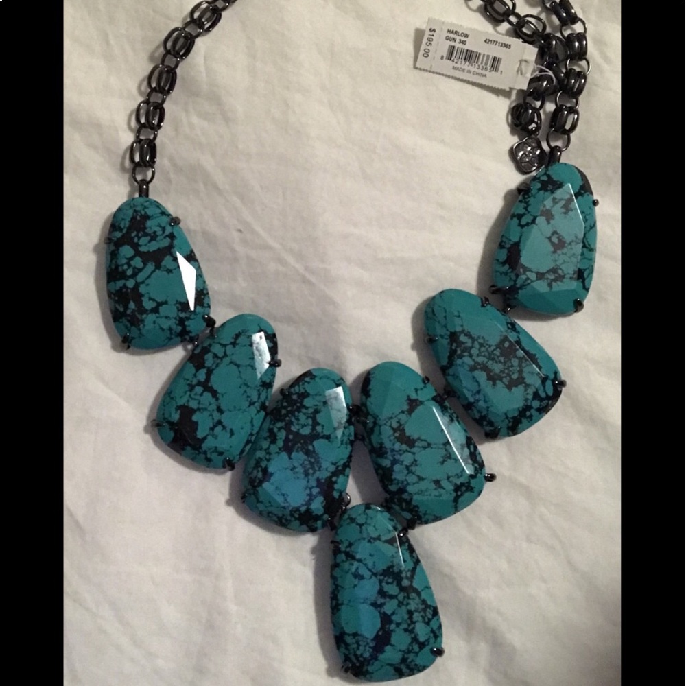 HTF Kendra Scott variegated teal magnesite Harlow